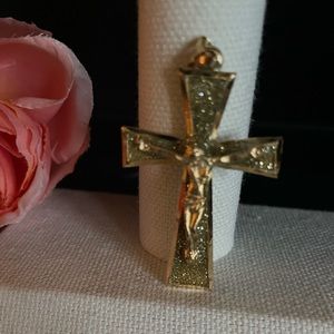Gold. Crucifix for necklace etc